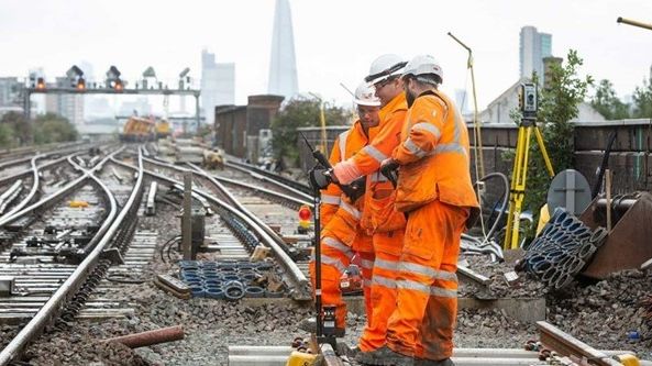 Network Rail engineers working on track in London