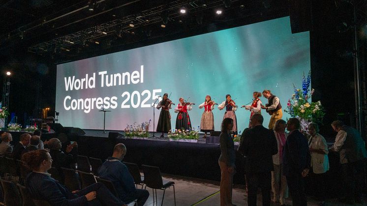 I dag drog det officiella programmet i gång för World Tunnel Congress 2025 på Älvsjömässan i Stockholm. Bild: Lars-Olof Tandberg