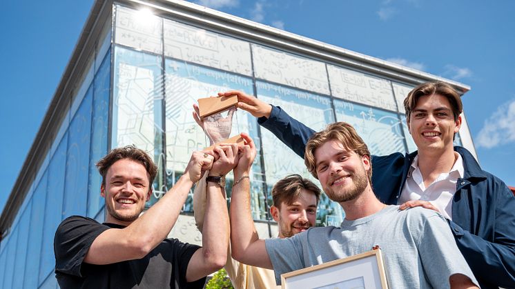 Vinnare ur LTU-laget i Ice Box Challange: Hugo Ottesen, Christoffer von Rosen, Anton Wängestam Blomberg, Sebastian Rosberger.