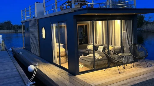 En bild av husbåten som illustrerar projektets vision