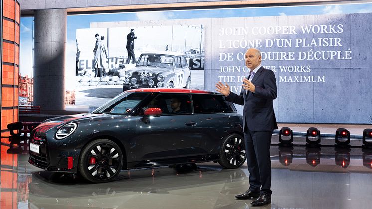 Præsentation af MINI JCW af Jochen Goller, bestyrelsesmedlem og ansvarlig for Customer, Brands, Sales hos BMW Group