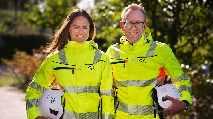 Martine Drevvatne HMS-chef, och Kim Robert Lisø, koncernchef på GK.