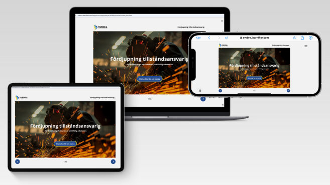 E-learning fördjupning tillståndsansvarig brandfarliga heta arbeten SVEBRA
