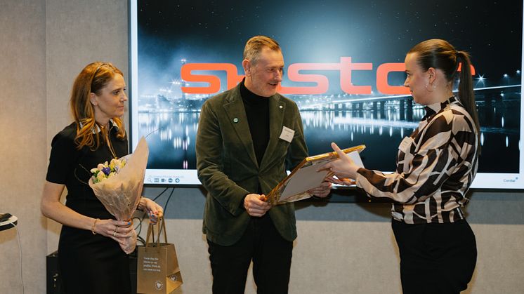 Stefan Sjöstrand, VD för SkiStar tar emot utmärkelsen Årets Affärsmodell under prisceremonin av Business Model Awards som ägde rum under onsdagskvällen. Foto: Cordial