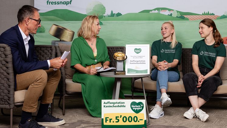 Die Auffangstation Kaninchenhöhle gewinnt den Goldenen Fressnapf und ein Preisgeld von 5'000 Franken