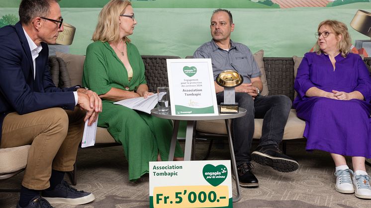 L'association Tombapic a remporté le « Fressnapf d’Or » 2024 et le prix de 5 000 francs dans le cadre de l’initiative Fressnapf « Engagés pour les animaux ».