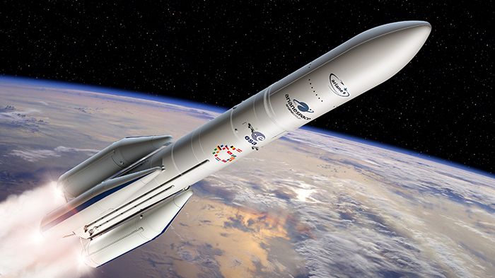 Artist's view of Ariane 6 using four boosters. Photo: European Space Agency.