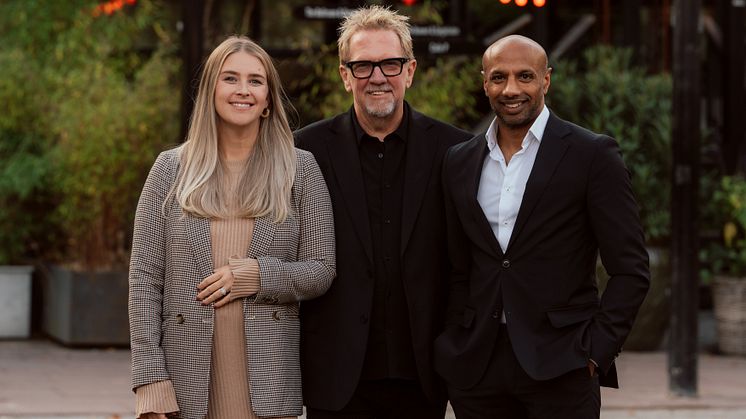 Från vänster, Malin Moezzi, Juryorförande, Mats Wernheim, Initiativtagare, Aaron Kroon, Advisoyboard. Fotograf, Albin Hag