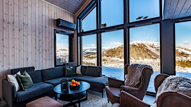 Panasonic varmepumpe montert på fjellhytte