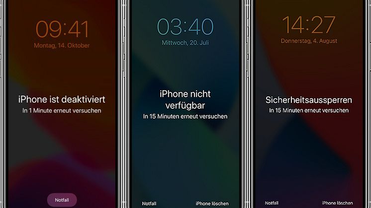iPhone nicht verfügbar/Sicherheitssperre？