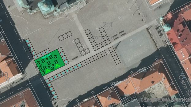 Skiss och exempel över området. 