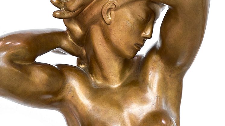 Kai Nielsen: "Aarhuspigen", 1921. Signeret. Bronze. H. 173 cm. Solgt tirsdag aften hos Bruun Rasmussen for et hammerslag på 1,2 mio. kr. 