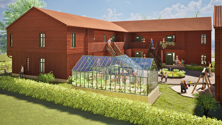 Utformning med inspiration från bland annat Ornässtugan. Skiss: Clarus Arkitekter/Helene Flink