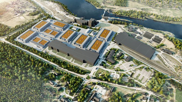 Rendering image of EcoDataCenters new mega campus