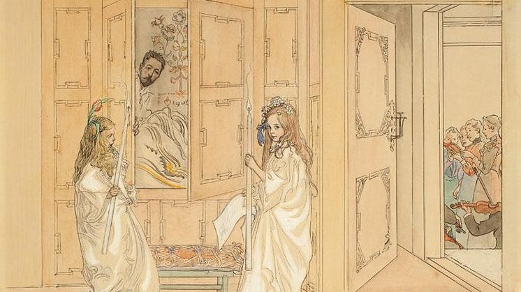 Carl Larsson, Morgonuppvaktning, Sundborn. Med hyllningsadress, 1902