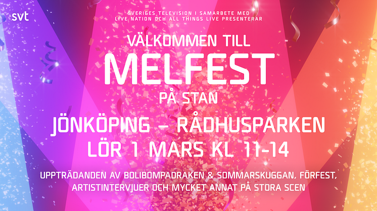 Melfest på stan kommer till Jönköping lördagen den 1 mars 2025.