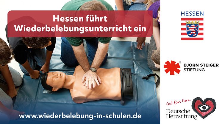 Wichtiger Meilenstein im Kampf gegen den plötzlichen Herztod und eine zu niedrige Laien-Reanimationsquote: die Einführung des Wiederbelebungsunterrichts in Hessen.