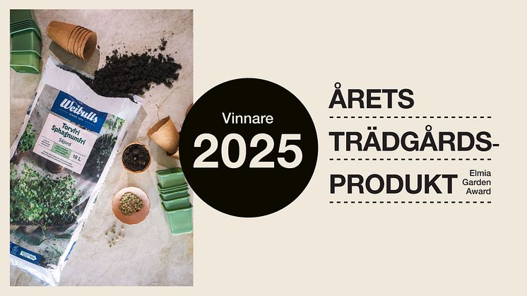 Vinnaren av Elmia Garden Award – Årets Trädgårdsprodukt 2025: Weibulls Torvfri Såjord 18l, KRAV® från Evergreen Garden Care (tidigare Econova).