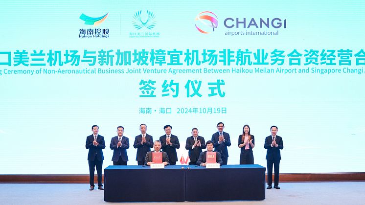 Changi Airports International signed the agreement with Hainan Meilan International Airport on Saturday (19 October 2024).