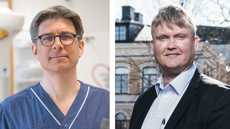 Tobias Alfvén, ordförande Svenska Läkaresällskapet och Ola Winqvist, ordförande Svenska Läkaresällskapets delegation för forskning.