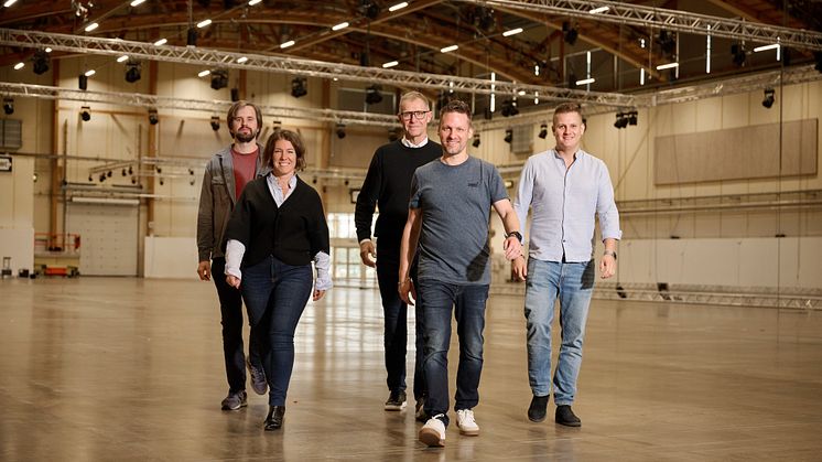 Glitched and Elmia in a new collaboration launch a new gaming festival. In the picture from left; Tomas Lyckedal, Glitched, Anna-Karin Zinnerfors, Business Area Manager Elmia, Agne Bengtsson, CEO Elmia, Martin Öjes and Christoffer Melin, Glitched.