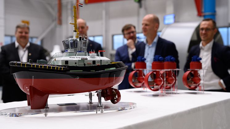 Kongsberg Maritime welcomes executives from Damen to its Rauma production facility in Finland.