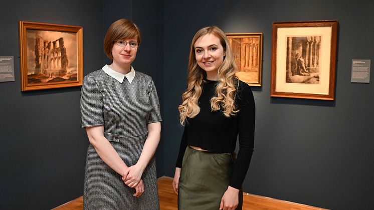 Pictured at the Laing Art Gallery are Amy Pargeter, Assistant Keeper of Art at Tyne and Wear Archives and Museums (left) and Northumbria University PhD student Ella Nixon