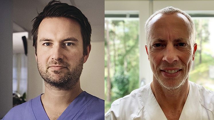 Magnus Isacson, ordförande för SFAM och Martin Serrander, ordförande SLS arbetsgrupp Kloka Kliniska Val.