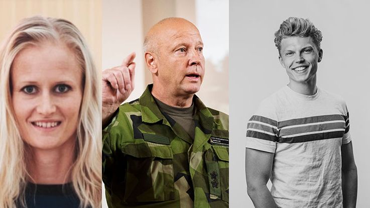 Föreläsare på 2024 års Näringslivsdag i Laholm, Carolina Klüft, Karl Engelbrektsson och Truls Christenson