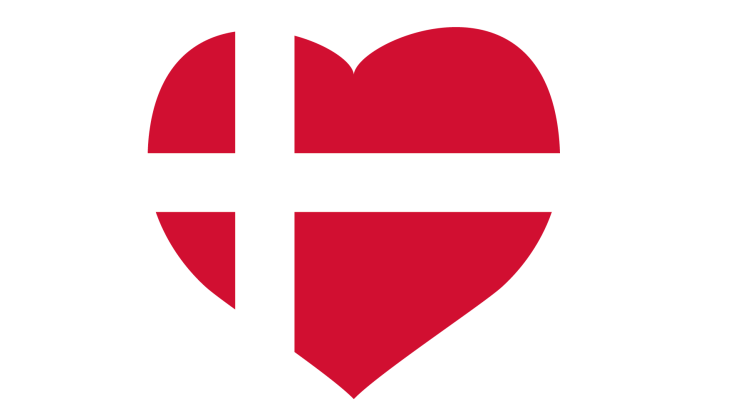Hjärta med danska flaggan