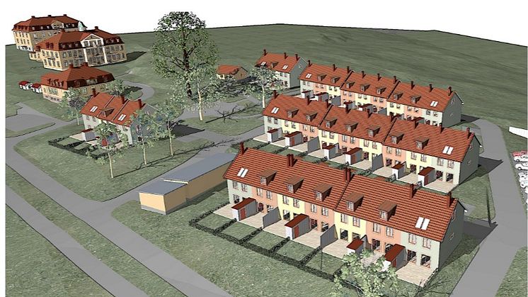Planerade radhus i Gräsdalen