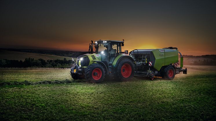 Med ARION 570 CMATIC presenterer CLAAS sin kraftigste firesylindrede maskin med 180 hk og et bredt spekter av unike assistansefunksjoner.
