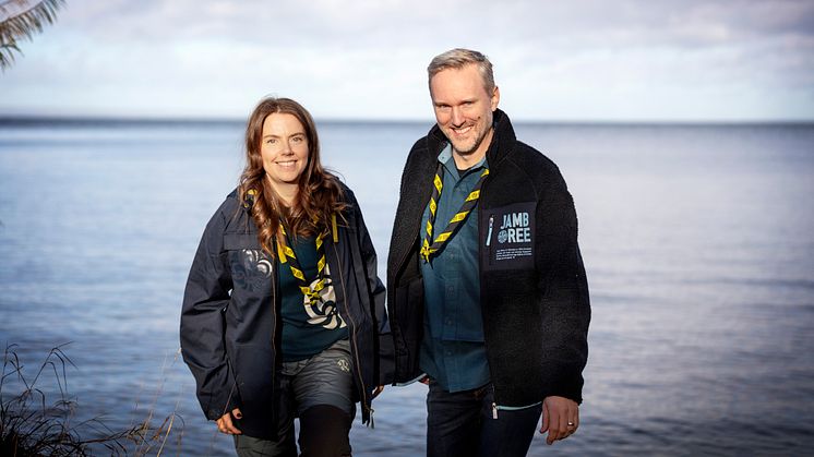 Scouternas nya ordförande Linn Ternefors och Tobias Hallerby. Foto: Tobias Andersson