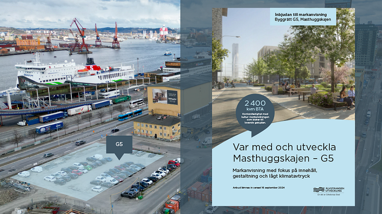 Byggrätten G5 på Masthuggskajen gick ut på markanvisning våren 2024.