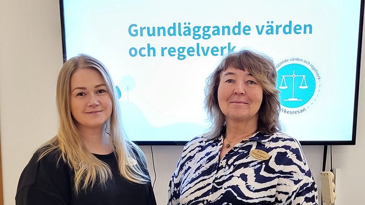 Malin Bernström och Susanne Rosén Eriksson leder de fysiska kurstillfällena inom Yrkesresan.