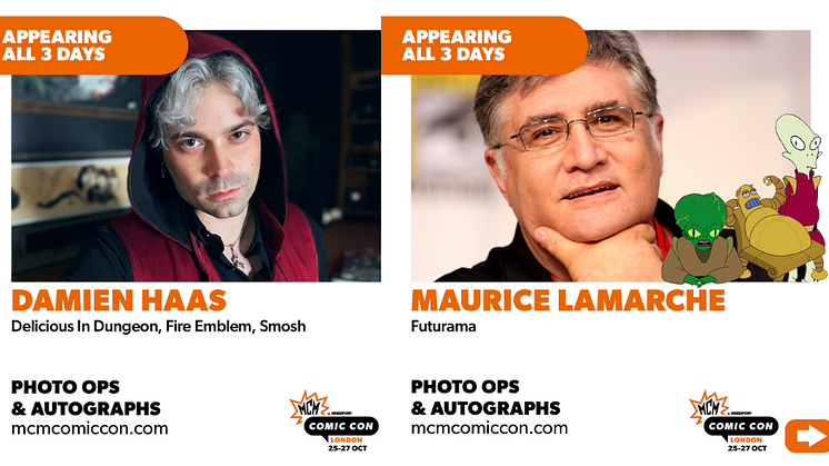 Smosh’s Damien Haas and Futurama’s Maurice LaMarche Join MCM Comic Con x EGX Lineup