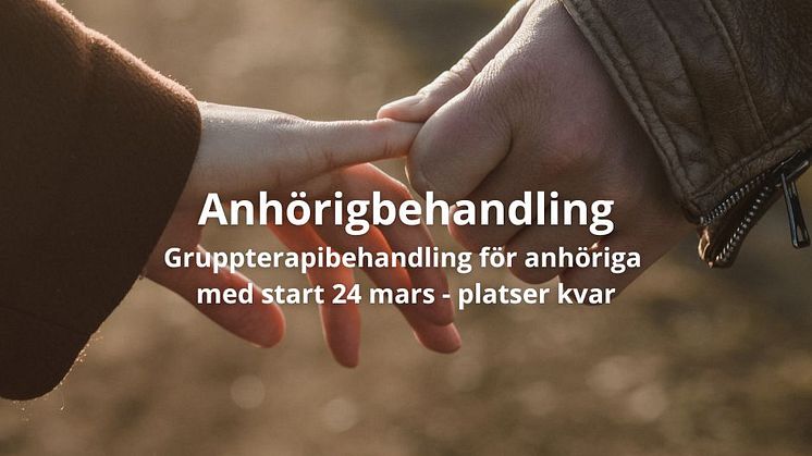 Anhörigbehandling med start den 24 mars - gruppterapi för anhöriga till spelberoende