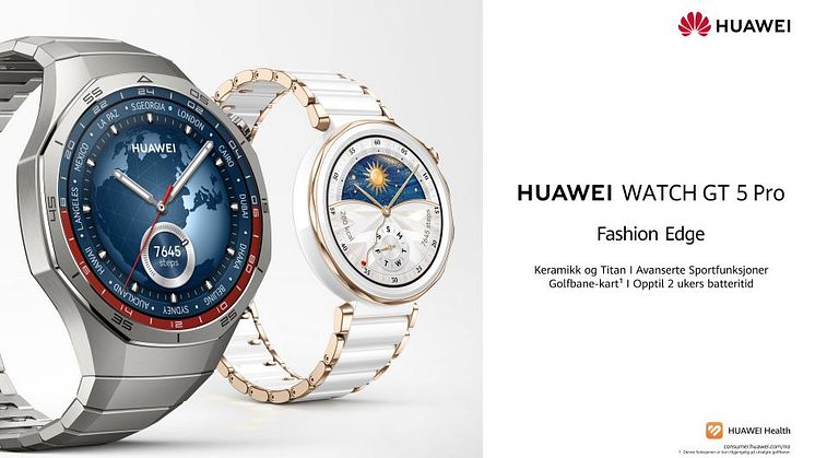 HUAWEI WATCH GT 5-serien: Setter en ny standard for design, helsemåling og avanserte sportsfunksjoner