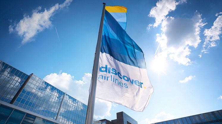 Discover Airlines Flagge am Flughafen Frankfurt