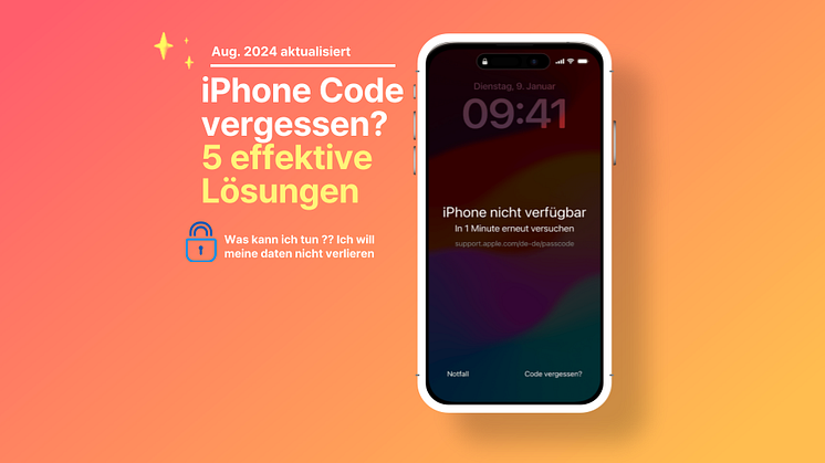 Wie kann ich mein iPhone entsperren, wenn ich den iPhone Code vergessen habe?