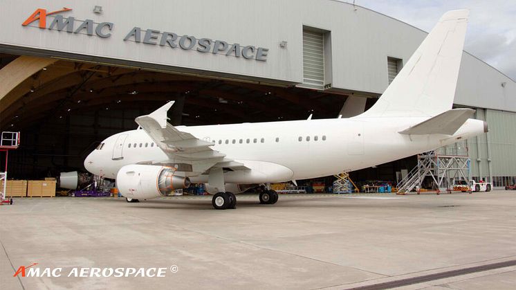 Airbus A318 at AMAC Aerospace Switzerland 