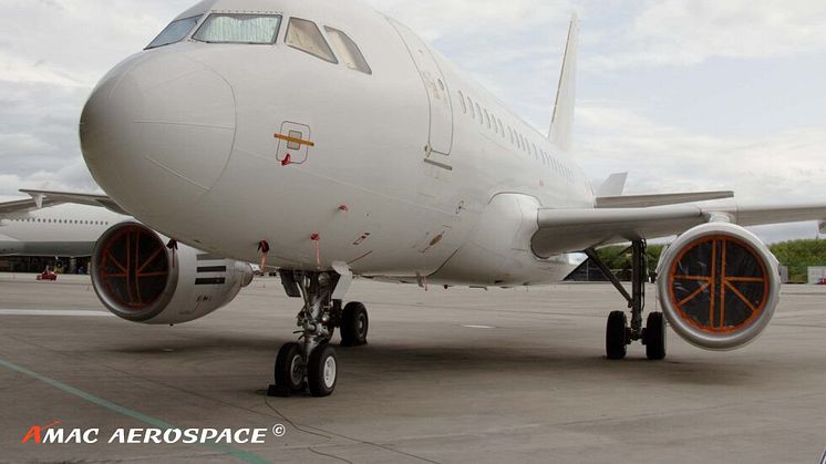 Airbus A318 at AMAC Aerospace Switzerland 