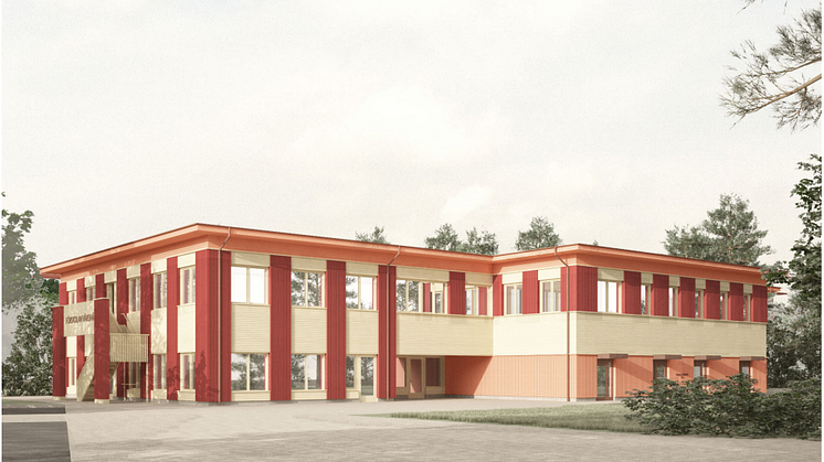 Illustration Förskolan Värsnäs, vy från nordväst