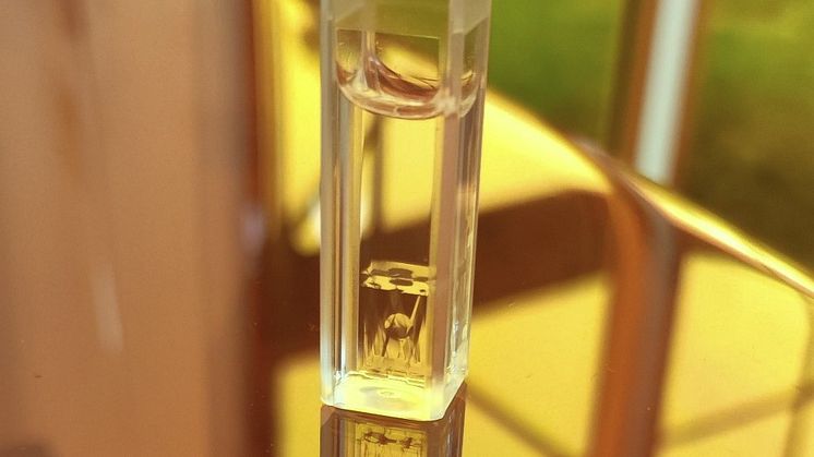 Der 3D-Drucker „XUBE²"  produziert  der TH Wildau hochpräzise Strukturen, wie die im Bild sichtbare Kugel, die als Teststruktur im Reinraum gefertigt wurde. Bild: T. Döhler / TH Wildau 