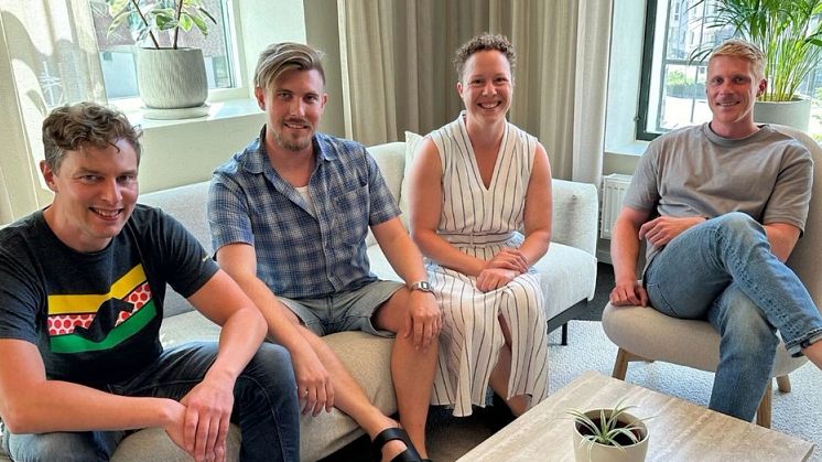 Travalytics-teamet – Joakim Fors, Jakob Folkesson, Anna Clark och Michal Stypa