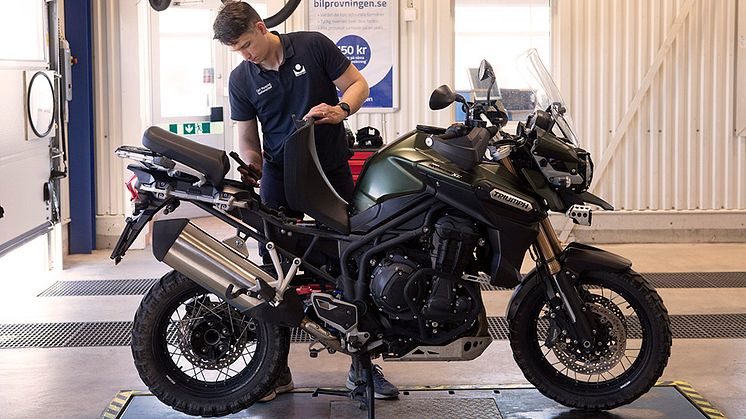 Var fjärde motorcykel har brister med krav på efterkontroll. Det visar Bilprovningens statistik för 2024.  Foto: Bilprovningen