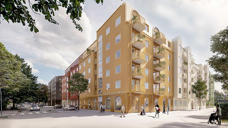 Kvarteret Bollen i Råsunda förnyas med 244 hyreslägenheter, varav sex LSS-bostäder, nya lokaler för bland annat vårdcentral och ett parkeringsgarage.