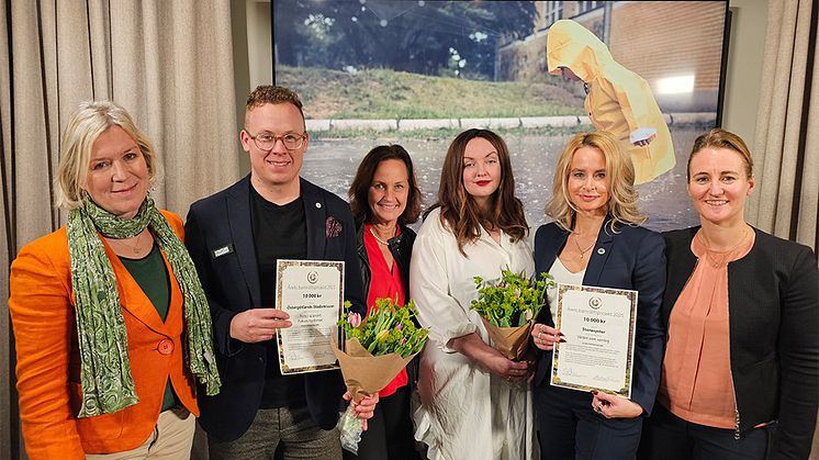 Från vänster: Helena Reinius, JP Infonet, Oscar Orlenius, Östergötlands Stadsmission, Juno Blom, Barnombudsmannen, Sofie Karlsson och Cecilia Bödker Pedersen, Storasyster och Kajsa Palmberg, JP Infonet.