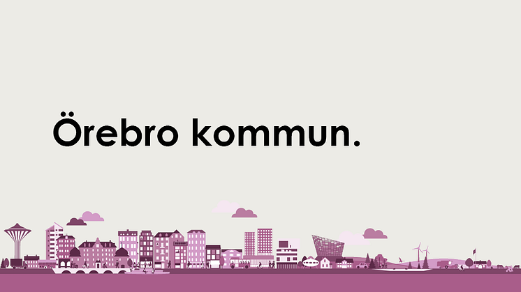 My Newsdesk dekorationsbild lila stadssiluett