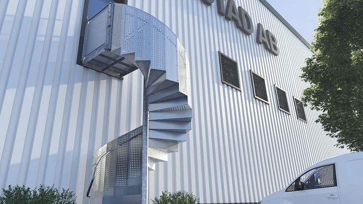 Spiraltrappa JOS (Kvadratiska hål) verkstadsexteriör.jpg